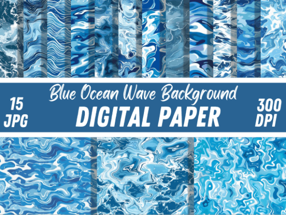 Blue Ocean Waves Paper Backgrounds: A Digital Crafting Essential