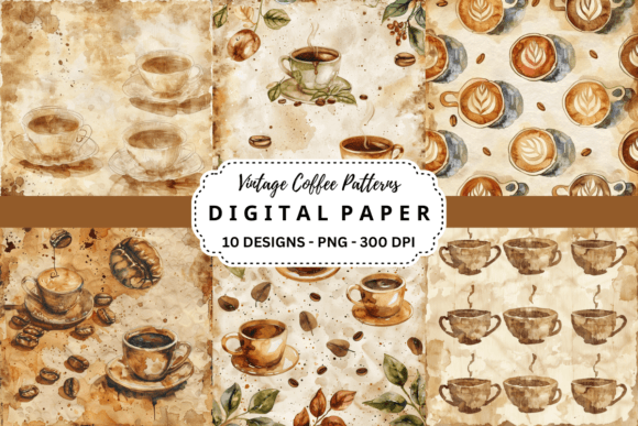 Capturing Cozy Nostalgia with Vintage Coffee Patterns Backgrounds