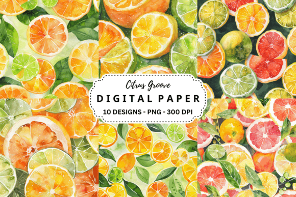 Citrus Groove Digital Backgrounds: Vibrant Design Assets