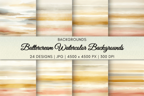 Embrace Tranquility: Buttercream Watercolor Backgrounds for Your Projects
