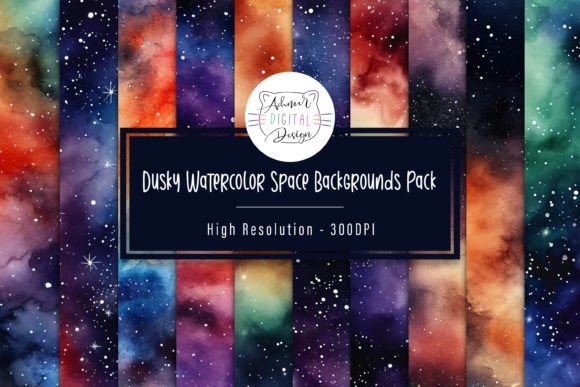 Exploring the Dusky Watercolor Space Backgrounds Pack