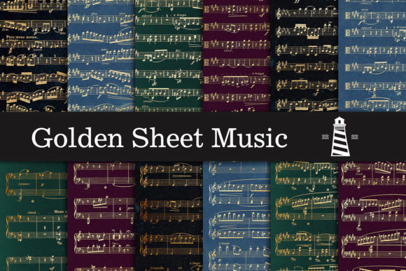 Golden Sheet Music Backgrounds: Vintage Elegance for Every Project