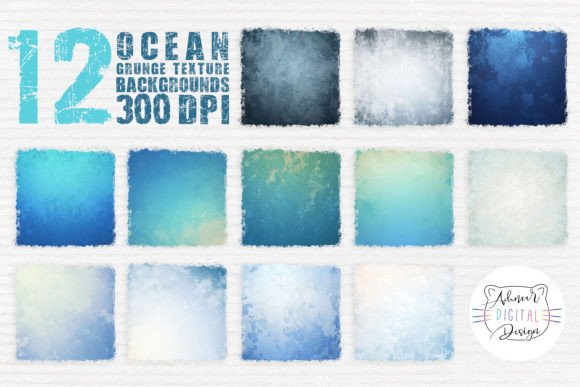 Ocean Grunge Texture Backgrounds for Authentic Design