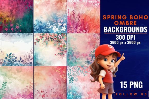 Spring Boho Ombre Backgrounds: A Fresh Canvas for Creatives