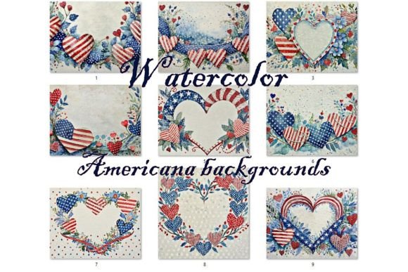 Watercolor Americana Backgrounds: Design for the Fourth and Beyond