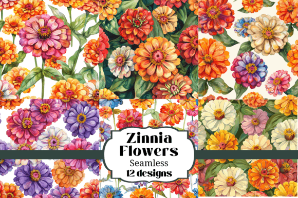 Watercolor Zinnia Seamless Backgrounds: A Burst of Floral Creativity